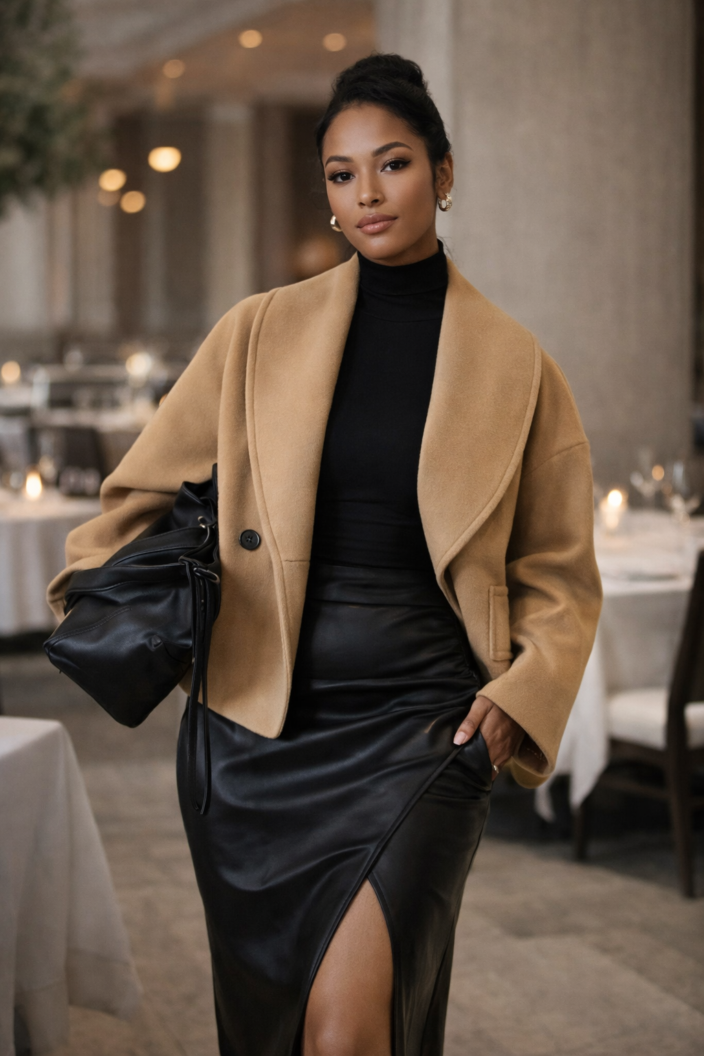 Women's Noir Draped Statement Blazer
