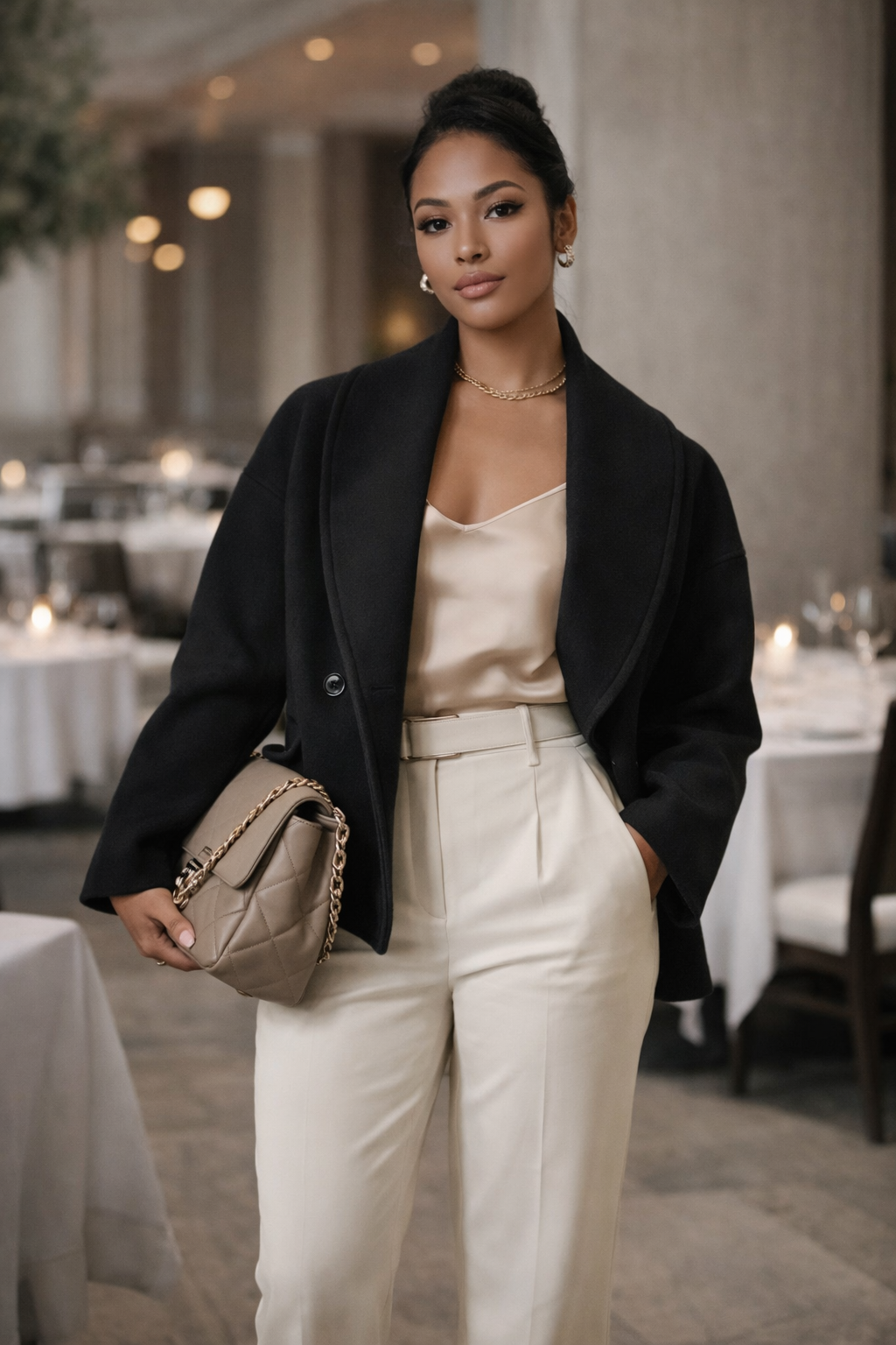 Women's Noir Draped Statement Blazer
