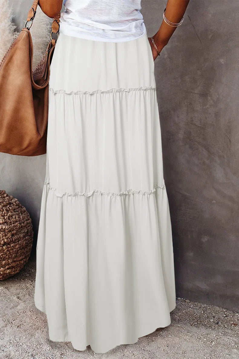 Midnight Flow Tiered Maxi Skirt