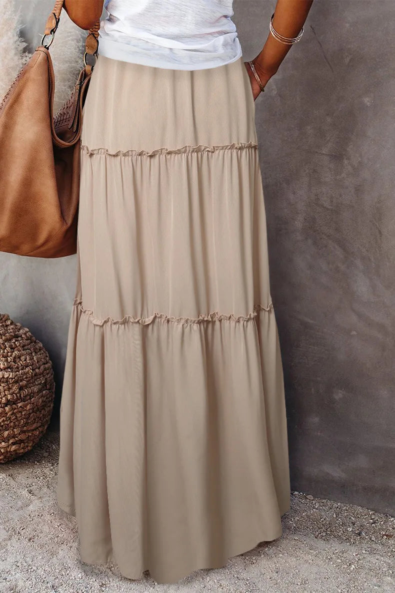Midnight Flow Tiered Maxi Skirt