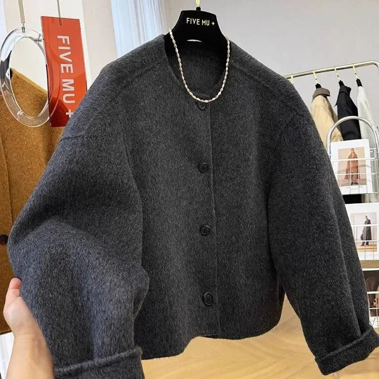 Autumn Wool-Blend Button Jacket