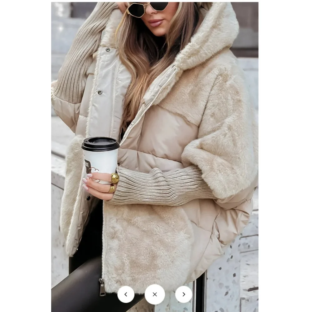Women Hooded Long Sleeve Luxe Fur-Trim Puffer Jacket