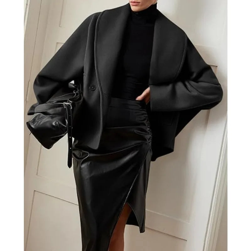 Women's Noir Draped Statement Blazer