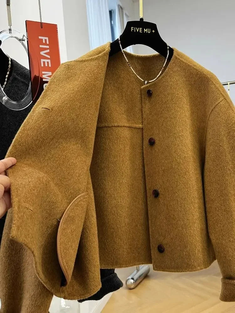 Autumn Wool-Blend Button Jacket