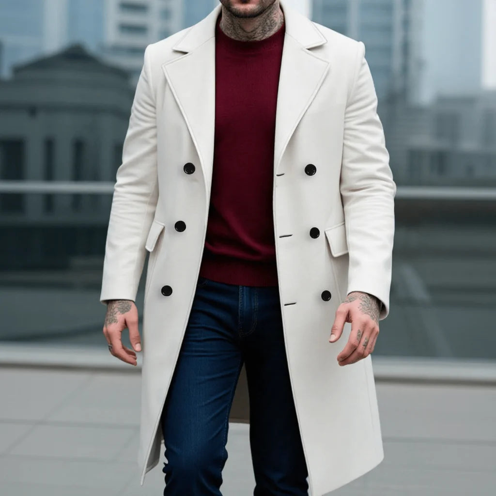 Double-Breasted Regent Wool Blend Overcoat