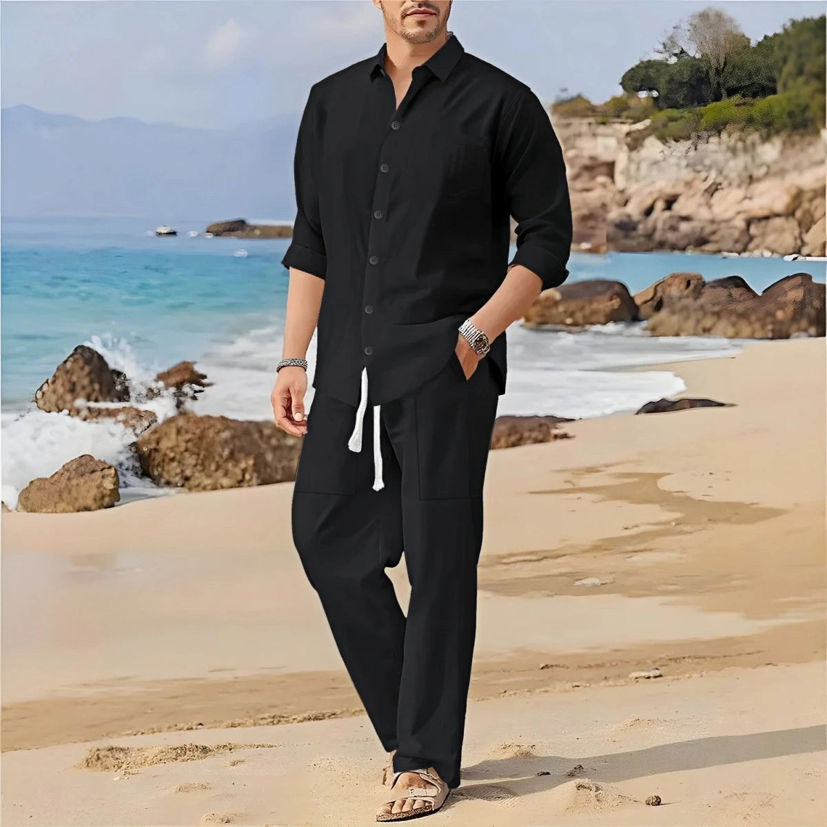 Coastal Luxe Men’s Two-Piece Set