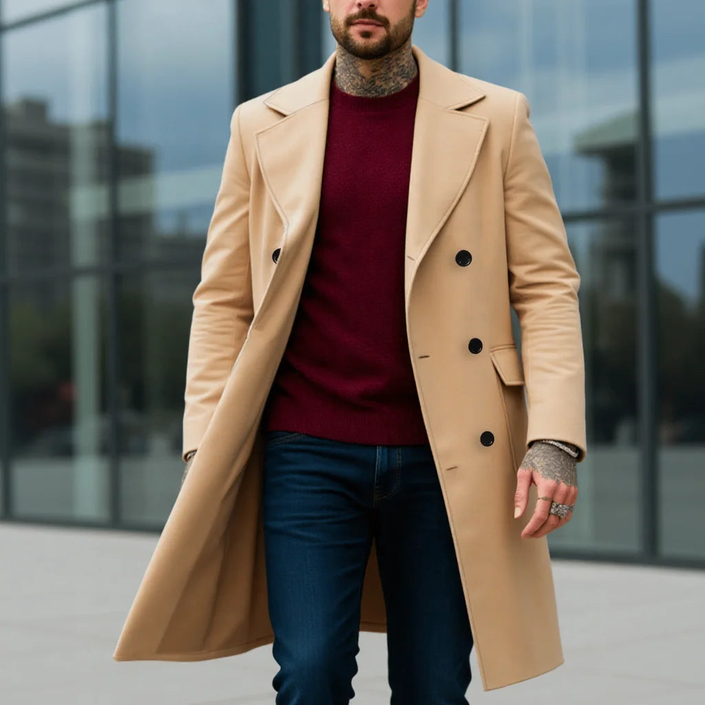 Double-Breasted Regent Wool Blend Overcoat