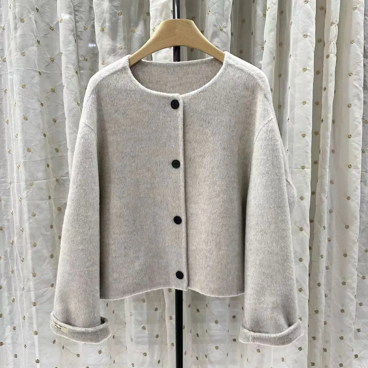 Autumn Wool-Blend Button Jacket