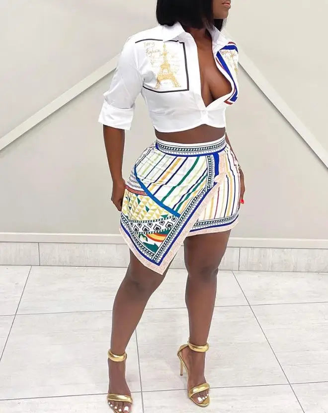 Two Piece Riviera Muse Women Skirt Set