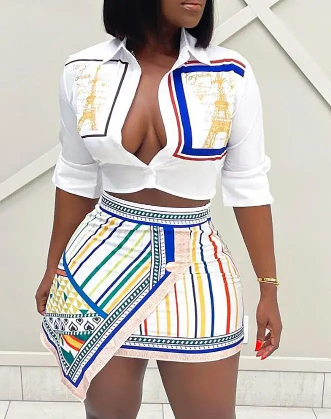 Two Piece Riviera Muse Women Skirt Set